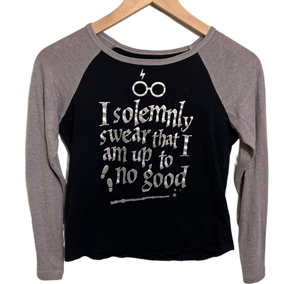 Warner Bros. Other - Harry Potter - Solemnly Swear Girl’s Long Sleeve Raglan Shirt - Size L (14)